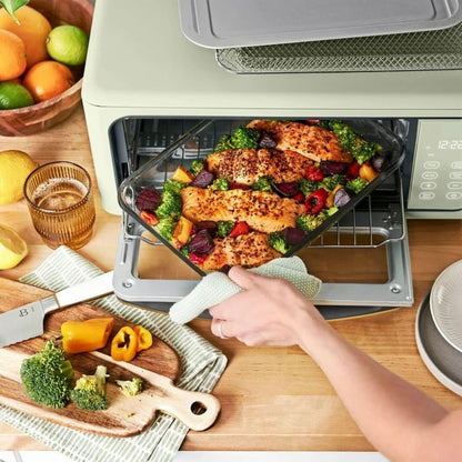Air Fryer Toaster Oven Combo 9 Slice – Large Capacity Infrared Countertop Oven 1800W for Air Fry, Bake & Toast, Stylish Modern Kitchen Design (Sage Green)8
