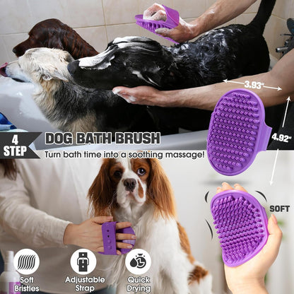 Bonteck Dog Slicker Brush for Dogs Grooming Kit 5PCS Long Haired Doodles | Goldendoodles Poodles, Skin Friendly Deshedding, Comb and Rake, Removes Undercoat, Professional Detangling, Large, Purple7