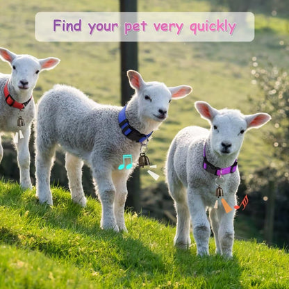 5 Pack Classic Goat Collars with Bells,Anti-Lost Pet Collar | Adjustable Nylon Collar & Sheep Grazing Copper Bells for Small Farm Animal Sheep Calf Cow Accessories(13.7"-20.5")6