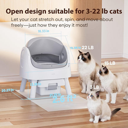 Self Cleaning Cat Litter Box, Automatic Litter Box for Multiple Cats, Integrated Safety Protection with Open-Top Design2