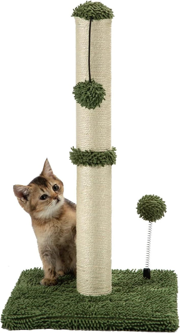 MECOOL Cat Scratching Post Premium Basics Kitten Scratcher Sisal Scratch Posts with Hanging Ball 22In for Kittens or Smaller Cats (22 Inches for Kitten, Beige)14