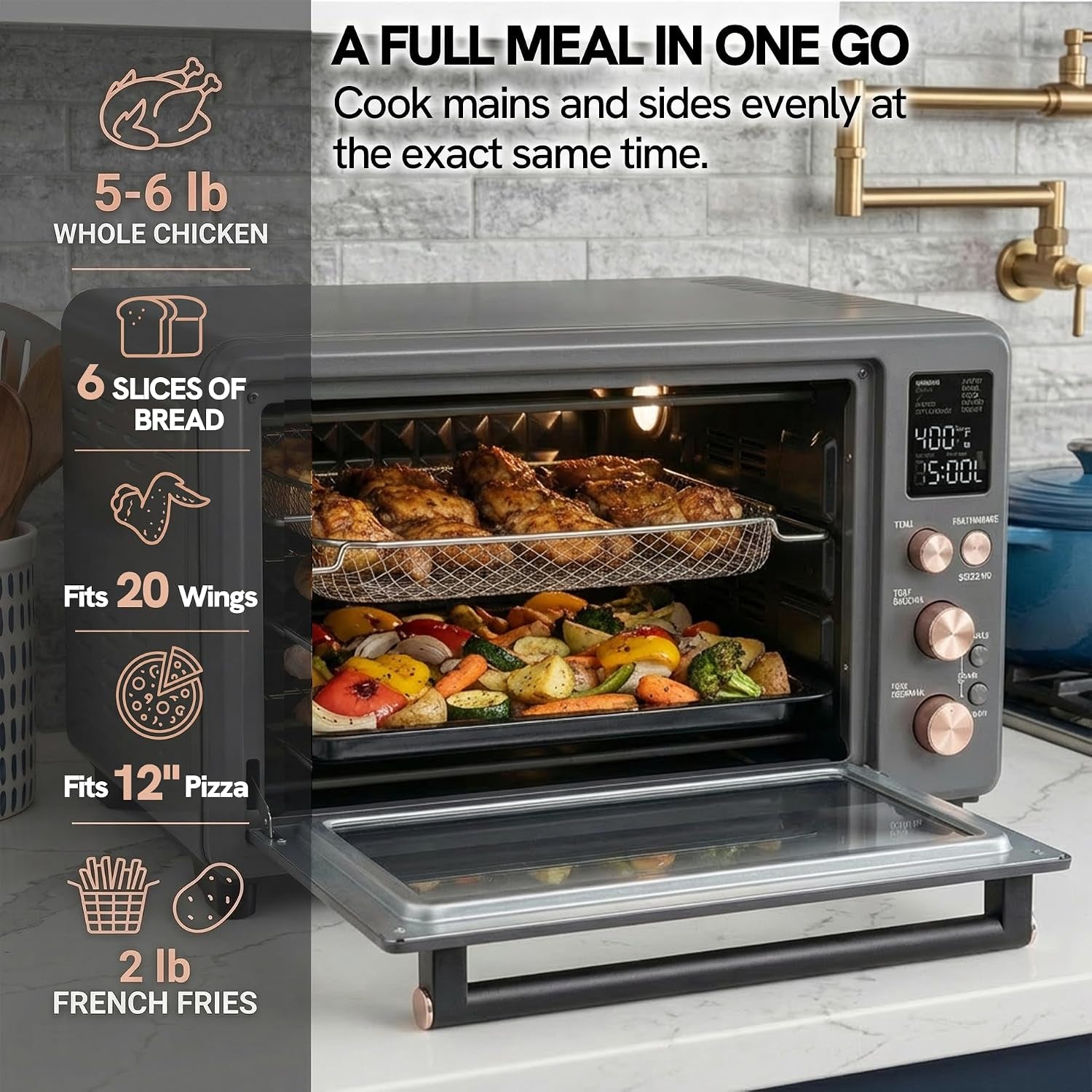 26-3-qt-non-toxic-enamel-interior-air-fryer-toaster-oven-combo-10-in-1-convection-countertop-oven-with-infrared-heating-fits-12-pizza-6-slice-toast-easy-clean-enamel-baking-pan