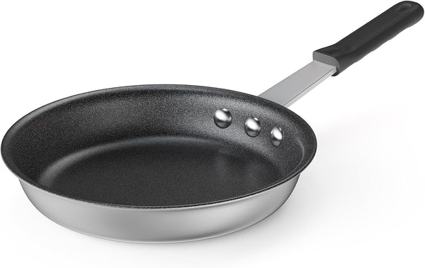 8 Inch Nonstick Frying Pan, Heavy-Gauge Aluminum Skillet with Ceramic Nonstick Coating, Stainless Steel Base & Handle, Omelet Pan for Induction, Electric, Gas, PFAS Free, Oven Safe, Black Handle1