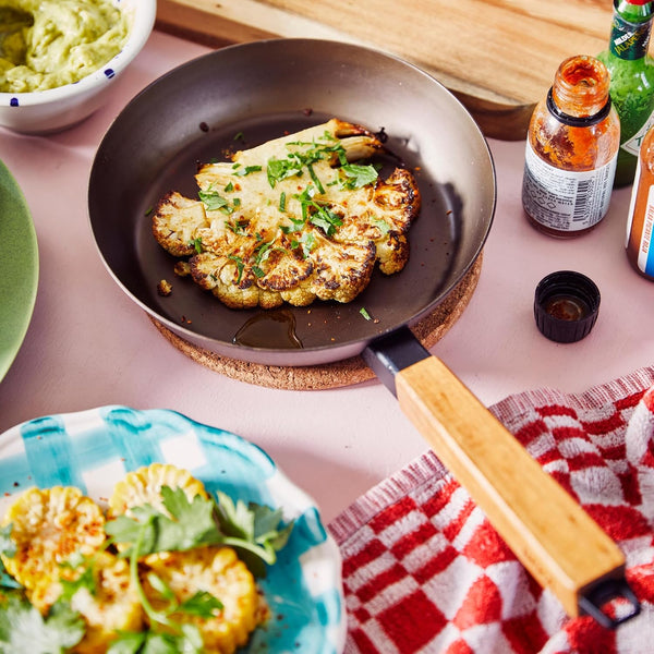Forest 4-Piece Professional Carbon Steel Frying Pan Set, Wood Handle | Pre-Seasoned Non-Toxic Frying Pans - Chemical-Free, Traditional Cooking Surface - All Stovetop Compatible & Fast-Heating5