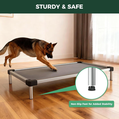 FXW Titannest Padded Chew-Proof Elevated Dog Bed for Large Dogs | Easy to Clean, Pre-Assembly Raised Cot, Indoor/Outdoor/Camping, 47 X 29 X 7.3In7