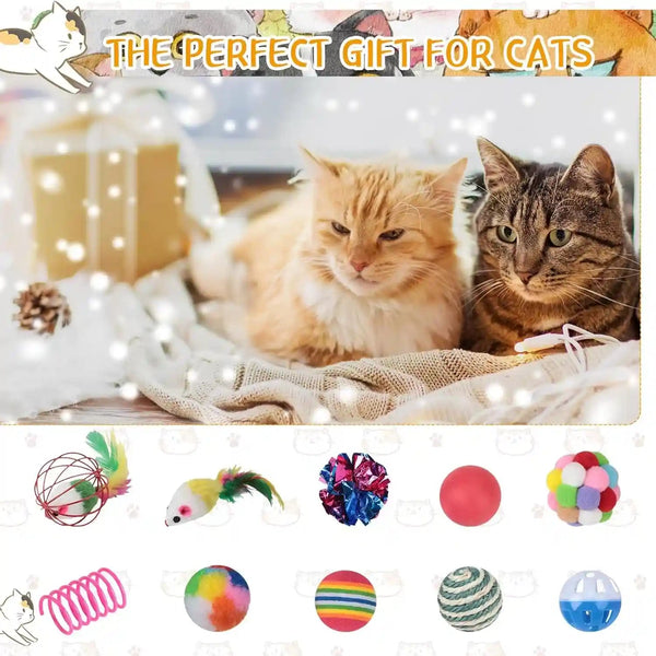 Shappy 150 Pcs Cat Toys for Indoor Cats Bulk, Kitten Toys Pack, Variety Interactive Gift Including Mice Rainbow Balls Spring Crinkle Balls Gift for Kitty Kitten Cat(Classic)6