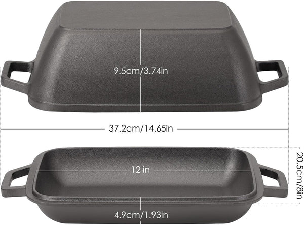 Oval Cast Iron Dutch Oven for Bread Baking 12X8 Inch Pre-Seasoned Bread Pan with Lid 6QT Cast Iron Bread Dutch Oven for Sourdough3