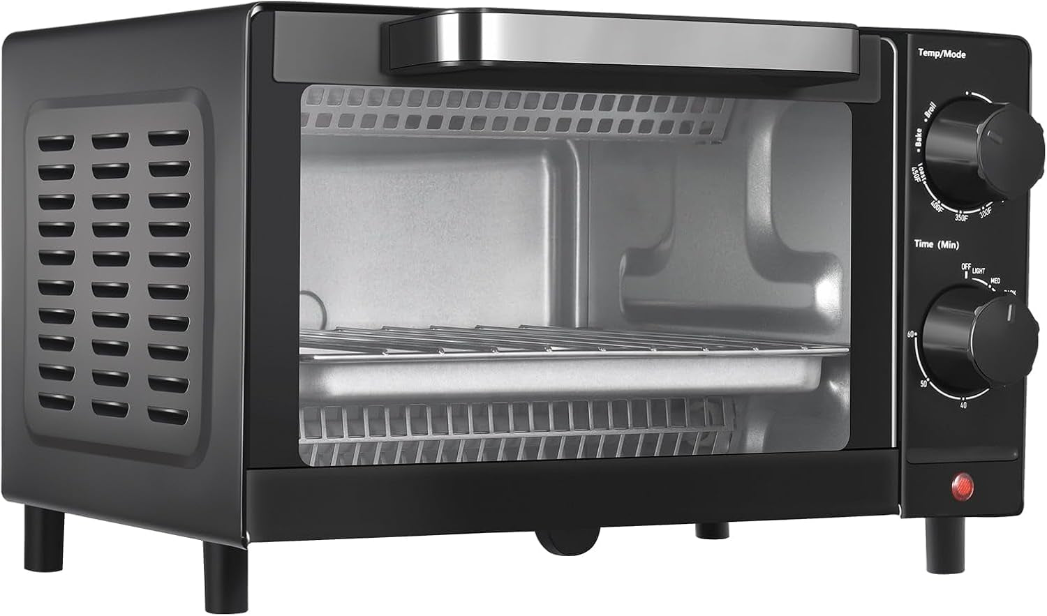4-slice-toaster-oven-with-3-setting-baking-rack-and-pan-black-new