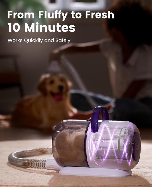 Oneisall Dog Hair Vacuum Shedding Grooming Brush Kits for Pet Thick Coats | 15000Pa,3 Suction Low Noise,1.5L Dust Cup,5 in 1 Kits(Grooming/Deshedding/Cleaning Brush,Remover Roller,Crevice Tool), LM56