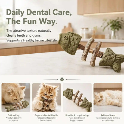 Sterling Whiskers Cat Chew Stick, Catnip & Silvervine Fishbone Toy, 2 PCS | Natural Catnip & Silvervine, Fishbone Texture, Chewing Enrichment, Oral Care Support, Indoor Cat Toy8