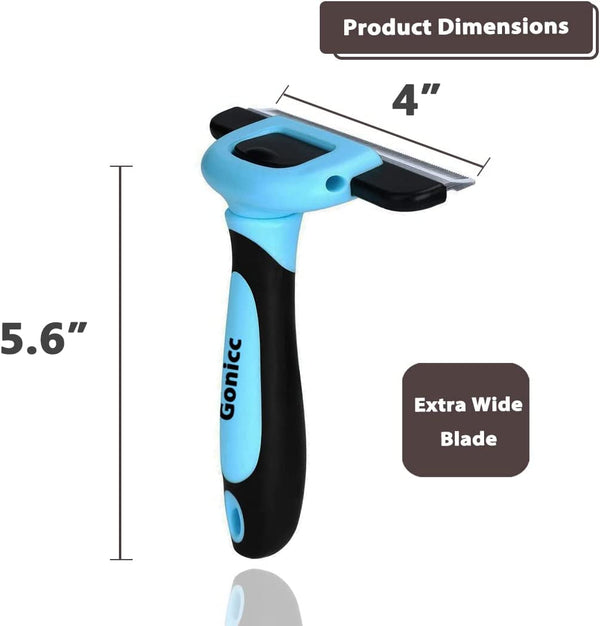 Gonicc PDT- 1001 Professional Pet De Shedding Comb Tool Blue | Effectively Reduces Shedding by up to 95%, Ideal for Short, Medium, Long Hair, Ergonomic Non-Slip Handles, Durable and Stable4