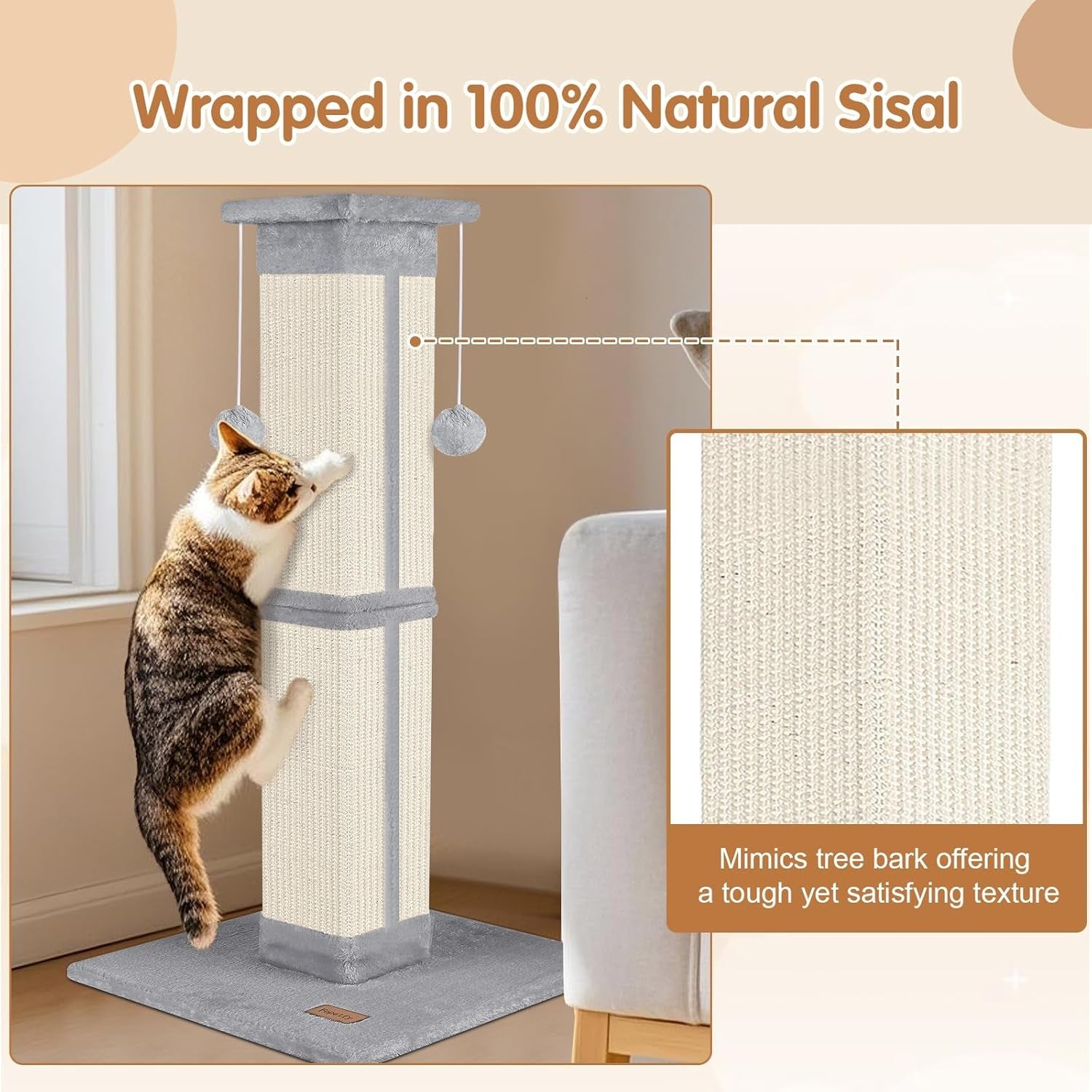 cat-scratching-post-33-inch-for-indoor-cats-high-cat-scratch-post-grey-cat-tree-for-full-body-stretching-protect-your-furniture