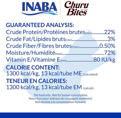INABA Churu Bites for Cats, Soft/Chewy Baked Chicken Wrapped Churu Filled Cat Treats with Vitamin E, 0.35 Ounces per Tube, 24 Tubes Total (3 Tubes per Pack), Chicken Recipe4