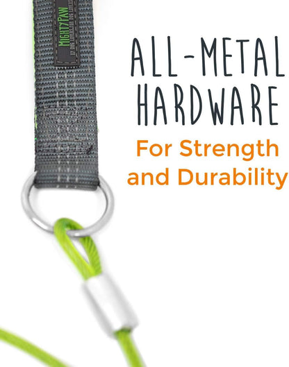 Mighty Paw Dog Leash - anti Biting Pets Leashes - Chew Proof Metal Cable - Ideal for Large Dogs and Teething Puppies - Braided Cord with Padded Handle - Six Foot - Green8