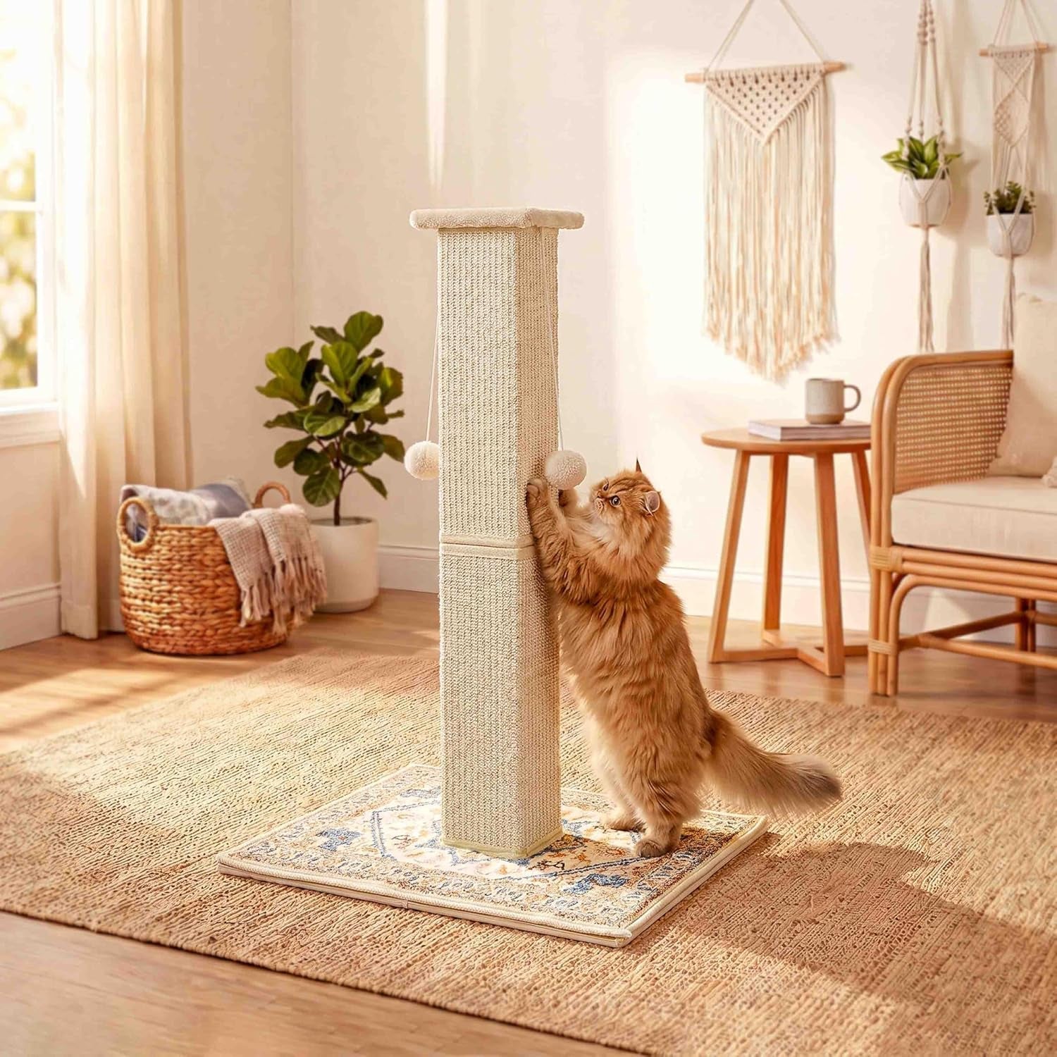 tall-cat-scratching-post-for-indoor-cats-adults-33-large-cat-scratch-post-with-perch-cute-cat-scratching-post-with-boho-carpet-dangling-ball-toys-white