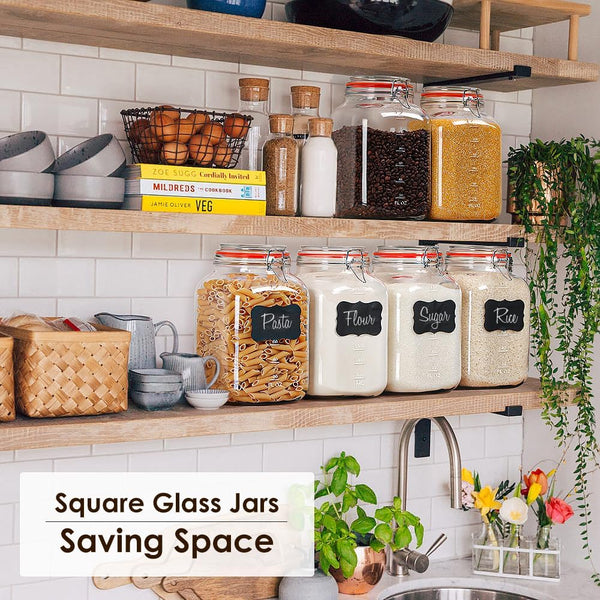 1.1 Gallon Wide Mouth Airtight Glass Storage Containers with Lids | 100% Airtight Lid, Flour Storage, Kombucha, Bulk Pantry Organization, Measurement Marks, Pickling, Fermenting, Snacks3