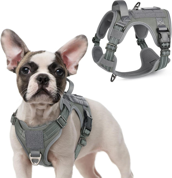 Rabbitgoo Tactical Dog Harness for Large, No Pull Military Service Vest | Molle & Handle, Heavy Duty, Adjustable, Reflective Straps, Easy Control for Training Walking, Black, Large59