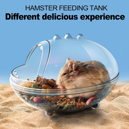 Lazyyzal Hamster Bathroom,Hamster Bathtub Box,Dust Bath for Hamster,Hamster Sand Bath Container,Hamster Bath,Hamster Bathing Bowl,Transparent Hamster Bathtub Toilet for Hamster Accessories (S)3