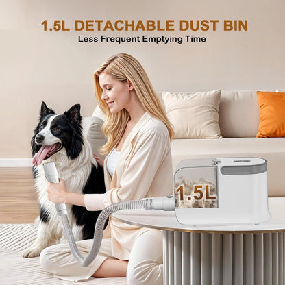 Dog Grooming Vacuum, Dog Grooming Kit, 3 Suction Modes Dog Brush Vacuum with 5 Pet Grooming Tools (Off-White)3