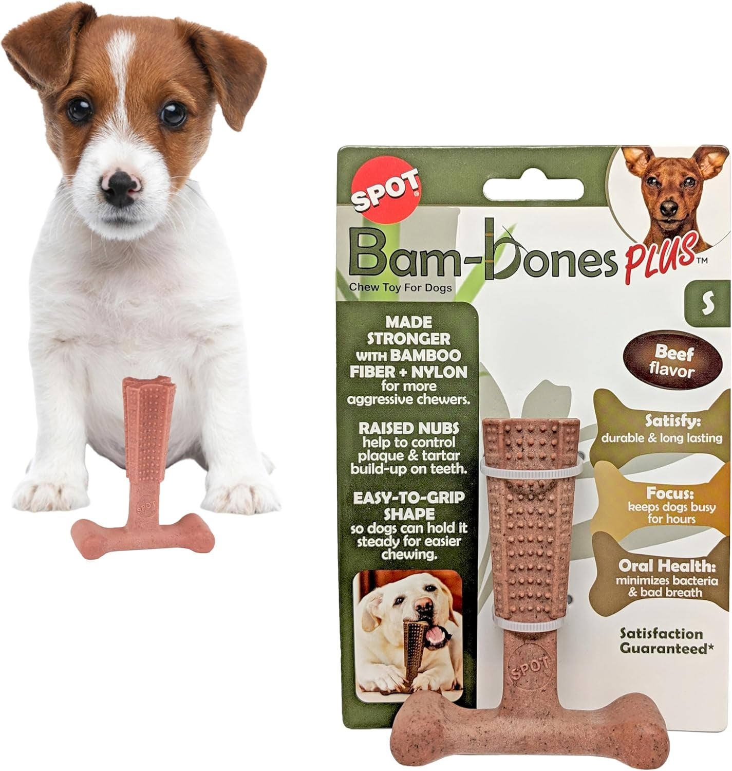 spot-bam-bones-plus-t-bone-bamboo-fiber-nylon-dog-chew-toy-for-moderate-to-aggressive-chewers-durable-long-lasting-non-splintering-beef-flavor-toy-for-adult-dogs-puppies-under-60-lbs-6-in