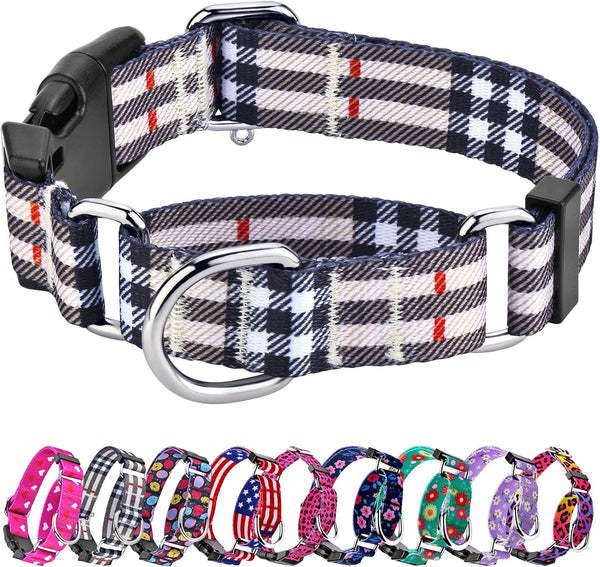 Hikiko Martingale Collar for Dogs Adjustable Soft Nylon Dog Collars with Cute Patterns for Small Medium Large Dog（Pink Butterfly,Medium）18