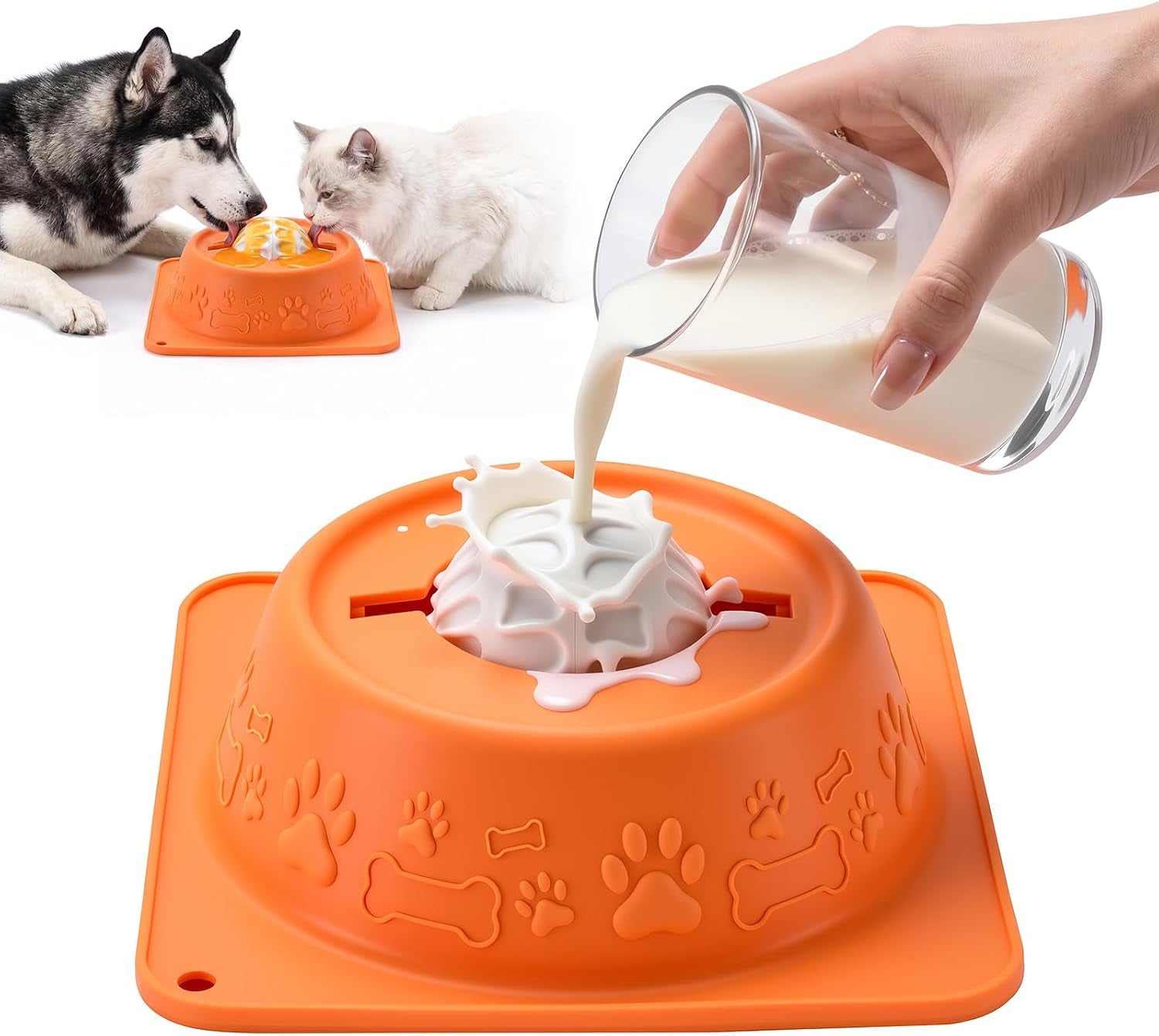 slow-feeder-dog-bowls-anti-slip-dog-lick-bowl-with-interactive-rolling-ball-anxiety-relief-liquid-treat-feeder-bone-broth-yogurt-licking-toy-for-small-medium-large-dogs-and-catsorange