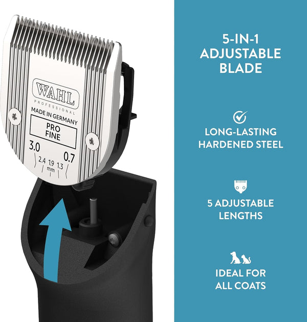 WAHL Professional Animal 5-In-1 Adjustable Blade Arco, Bravura, Chromado, Creativa, Figura, and Motion Pet, Dog, and Horse Clippers - Fine (2179-301)4