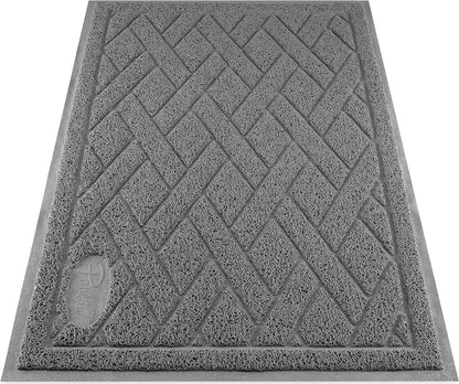 Pawkin Cat Litter Mat, Patented Design with Litter Lock Mesh, Extra Large, Durable, Easy to Clean, Soft, Fits under Litter Box, Litter Free Floors, Gray1