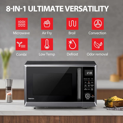 Air Fryer Combo Microwave, 1.0 Cu.Ft, Black Stainless Steel | 8 in 1 with Convection & Broil, Pro Defrost, 12.4" Turntable6