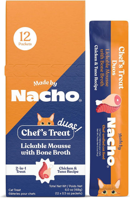 Made by Nacho Lickable Cat Treats Mousse Tubes 12 Count with Bone Broth Chicken Recipe (.5 Oz) No Grains, Corn, Wheat or Soy15