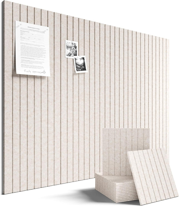 48" X 36" Large Felt Bulletin Board, Oatmeal | 12 Pack Cork Board Alternative with 60 Safe Adhesive Tabs, Pin Boards for Wall Decor, Home, Office, Classroom,Dorm1