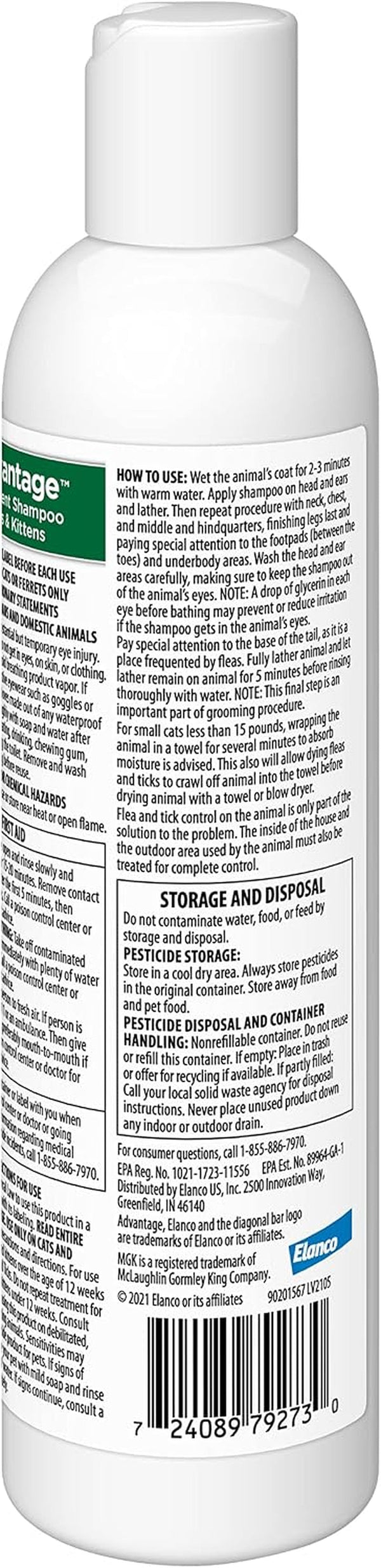 Advantage Cat Flea & Tick Shampoo for Kittens & Adult Cats | Kills Fleas & Ticks | 8 Oz.2