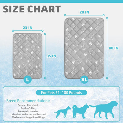 KOOLTAIL Dog Cooling Mat, 35''*23'' Upgraded Endothermic Color Changing Arc-Chill Cooling Fiber for Summer, Non Slip Sleeping Blanket Pet Pads, Washable Non-Toxic Mats for Bed Floor Soft Crate7