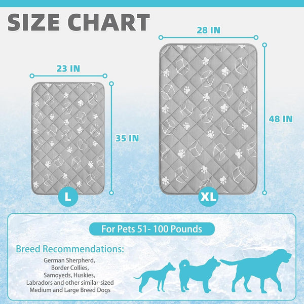 KOOLTAIL Dog Cooling Mat, 35''*23'' Upgraded Endothermic Color Changing Arc-Chill Cooling Fiber for Summer, Non Slip Sleeping Blanket Pet Pads, Washable Non-Toxic Mats for Bed Floor Soft Crate7