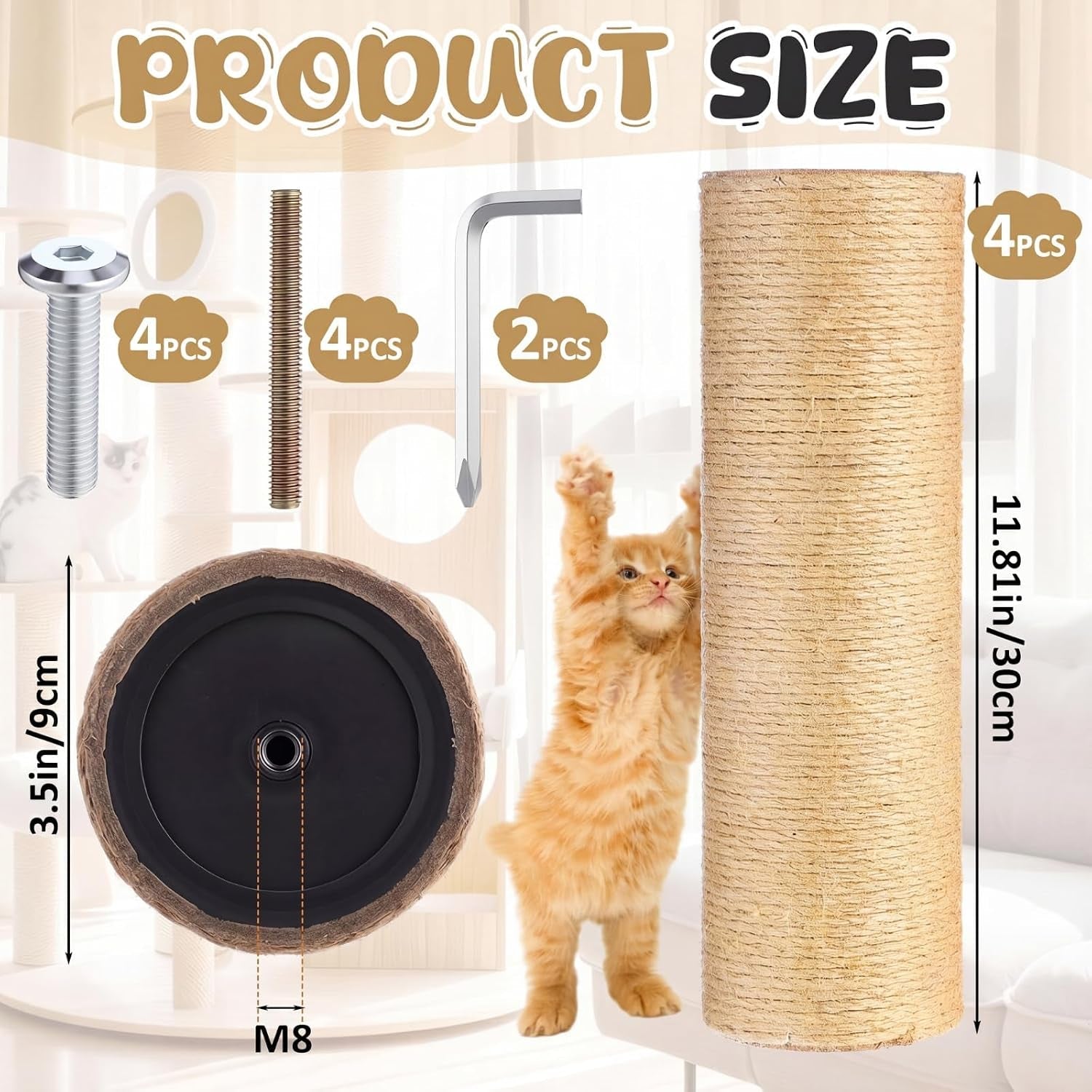 4-pcs-m8-cat-scratching-post-replacement-11-8x3-5-sisal-pole-cat-tree-climbing-post-replacement-with-screw-refill-scratcher-pole-for-indoor-kitten-tree-tower-spare-petprimary-color