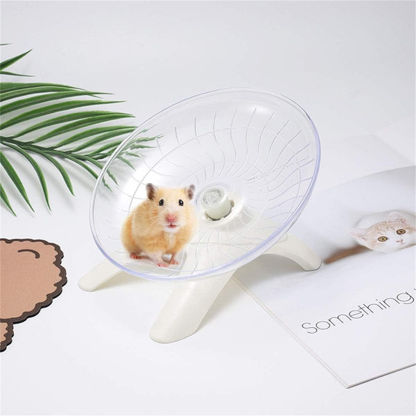 Hamster Flying Saucer Silent Running Exercise Wheel for Hamsters, Gerbils, Mice,Hedgehog and Other Small Pets Silent Running Wheel Hamster Wheel (White)4