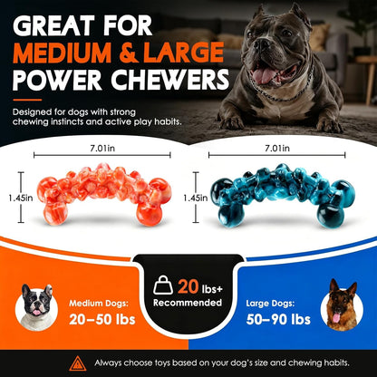 WOWBALA Dog Toys for Aggressive Chewers,Indestructible Dog Chew Toy | Tough Nylon, Not Easy to Bite Break, Long Lasting Fun, Teeth Cleaning for Medium & Large Dogs,2 Pack4