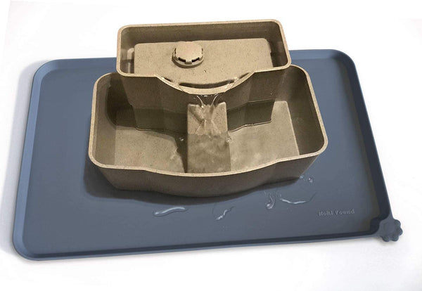 Hoki Found -Waterproof Pet Feeding Mats with High Lips - Multiple Size and Colors for Dogs, Cats & Others-G4