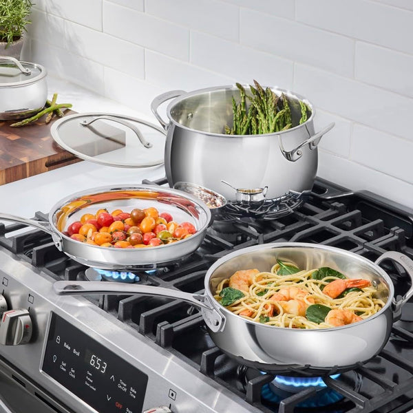 12-Piece Pureclad™ Triple-Ply Stainless Steel Cookware Set, PCT-123