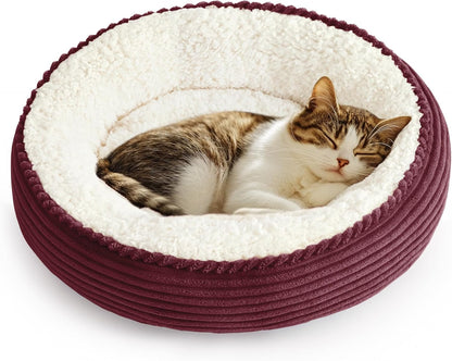 Love'S Cabin round Donut Cat and Dog Cushion Bed, 20In Bed for Cats or Small Dogs, Anti-Slip & Water-Resistant Bottom, Super Soft Durable Fabric Pet Beds, Washable Luxury Cat & Dog Bed Gray42