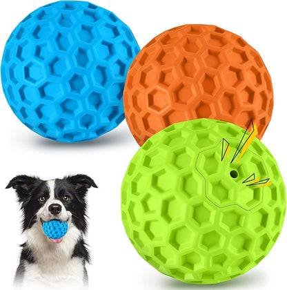 Havit Indestructible Squeaky Dog Balls for Aggressive Chewers, Interactive Dog Toys to Keep Them Busy, Rubber Dog Chew Toy for Large Medium Breeds, Outdoor Waterproof (3 Colors)1