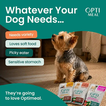Optimeal Wet Dog Food Small Breed Variety Pack - Grain Free Recipe High Protein Tender Morsels in Aspic Made with Natural Ingredients for Adult Dogs, Premium Nutrition Pouches - 3Oz Pouch (Pack of 12)4