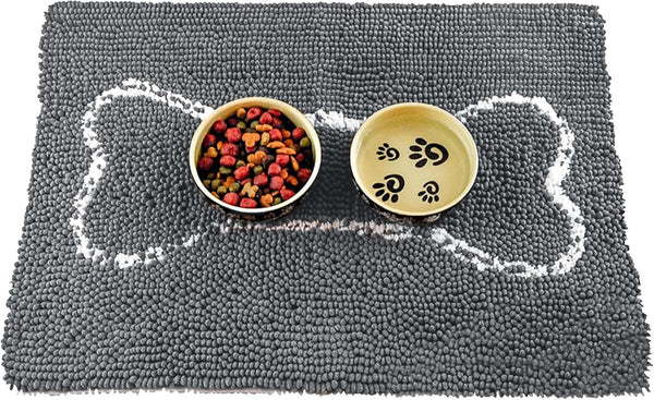 Soggy Doggy Slopmat Dog Food & Water Mat, Gray, 18X24 | Non-Slip Backing; Traps Kibble, Crumbs & Spills; Kitchen, Laundry Room, Crate-Side Use; Quick-Dry Chenille1
