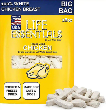 Life Essentials by Cat-Man-Doo | Chicken - 5Oz. Bag | Freeze Dried Chicken Cat & Dog Treats | Healthy, Single Ingredient, Training Treats, High Protein12