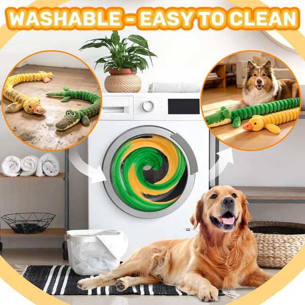 LECHONG 2-Pack 40” Extra-Long Squeaky Dog Toys for Large Dogs, Soft Chew Plush Stuffed Animal Dogs Toy, Interactive Tug-Of-War Dog Toys for All Dogs to Keep Them Busy7
