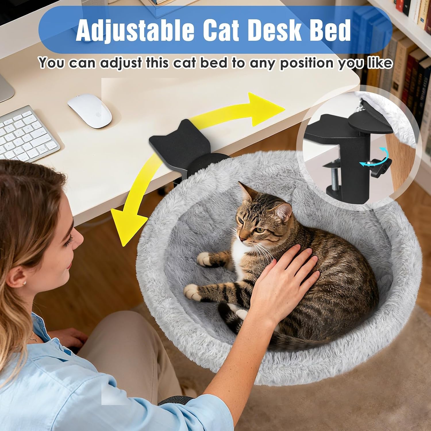 ipow-heavy-duty-steel-frame-360-rotating-cat-desk-bed-semi-circular-cat-bed-soft-faux-rabbit-fur-material-suitable-for-various-desktops-maximum-hold-up-to-40lb