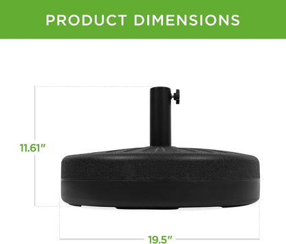 Best Choice Products Fillable Umbrella Base Stand round Sunburst Plastic Patio Umbrella Base Stand, Pole Holder for Outdoor, Lawn W/ 55Lbs Weight Capacity, Adjustment Knob7