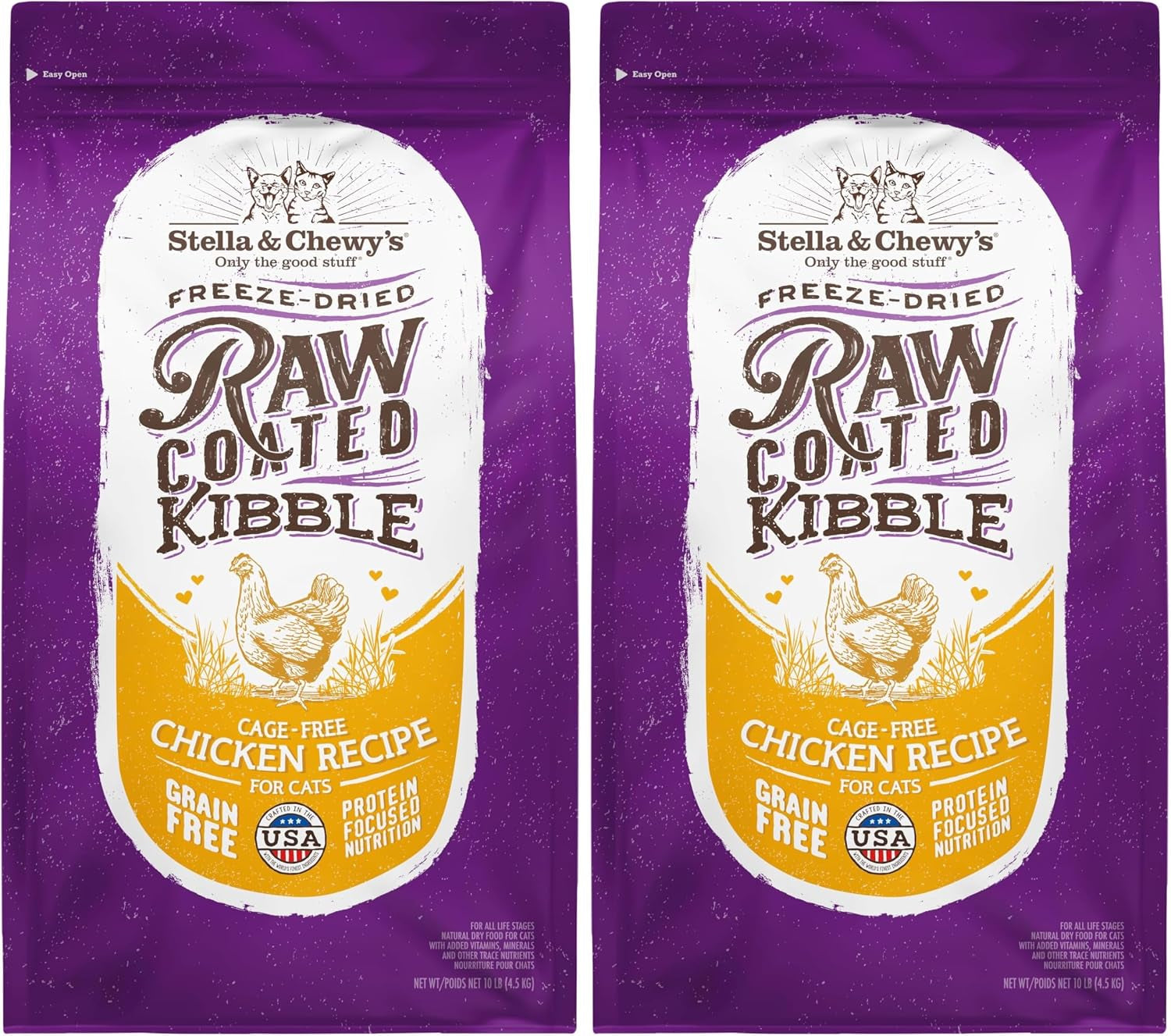 stella-chewys-raw-coated-cat-food-high-protein-grain-free-kibble-with-cage-free-chicken-premium-digestive-support-with-probiotics-natural-small-kibble-perfect-for-picky-eaters-10-lb-bag