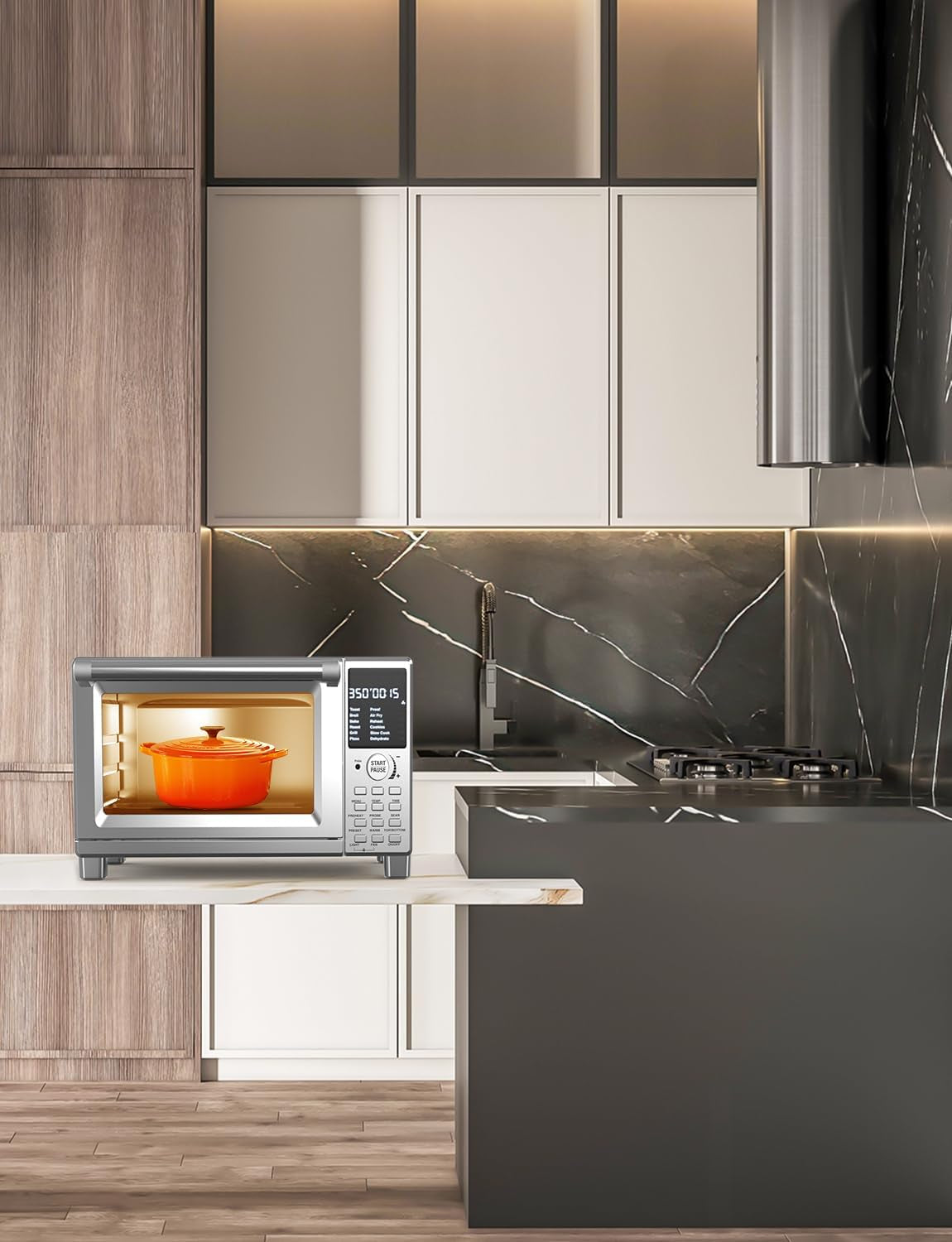 bravo-pro-smart-toaster-oven-countertop-true-air-fryer-combo-improved-convection-35-crispier-112-presets-customizable-pizza-zones-integrated-probe-pfas-free-30qt-stainless-steel
