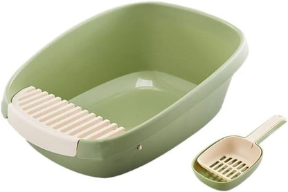 Pet Supplies, Enclosed Cat Litter Box for Large Cats, High Sided XL with Scoop(Green,Medium)1